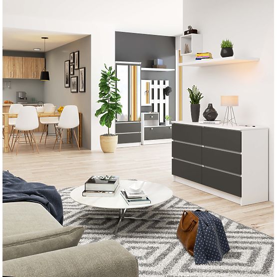 KOMODA K120 6SZ CLP PK BIAŁA / SZARA