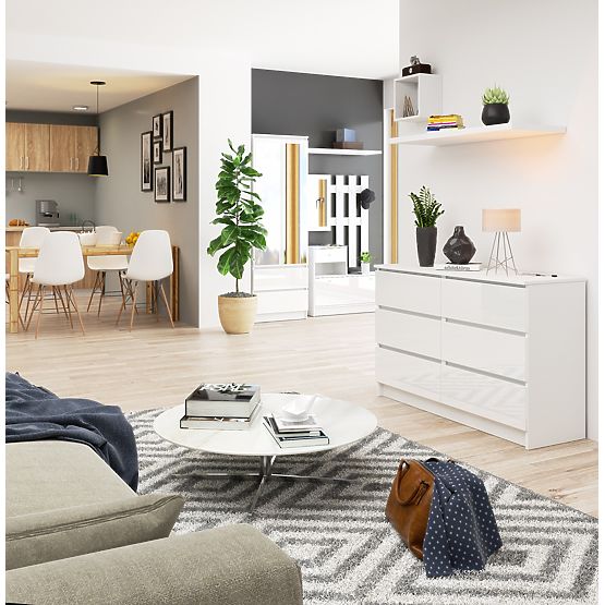 KOMODA K120 6SZ CLP PK BIAŁY POŁYSK