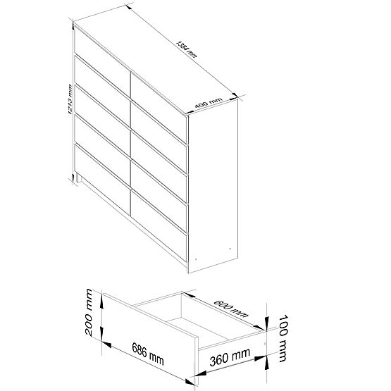 KOMODA K140 10SZ CLP PK BIAŁA