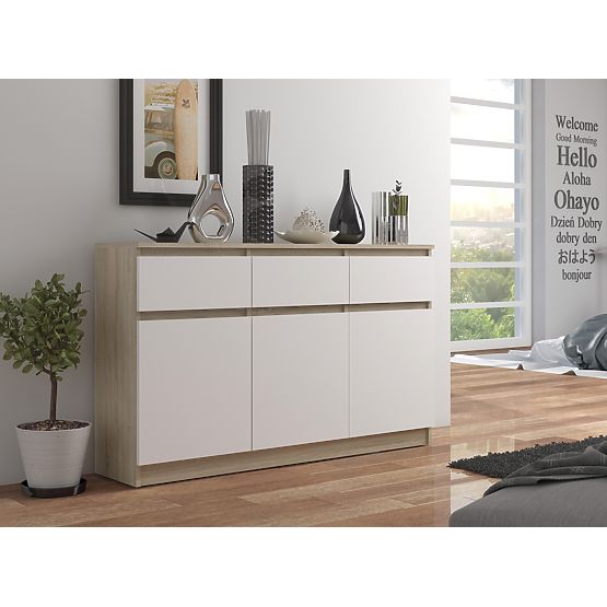 KOMODA K140 3D 3SZ CLP PK SONOMA / BIAŁA