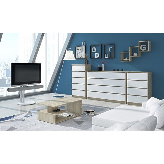 KOMODA K140 6SZ CLP DĄB SONOMA / BIAŁA