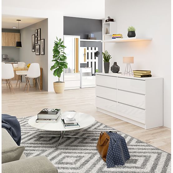 KOMODA K140 6SZ CLP PK BIAŁY POŁYSK