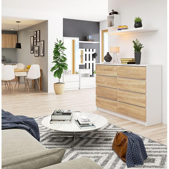 KOMODA K140 8SZ CLP PK BIAŁA / SONOMA