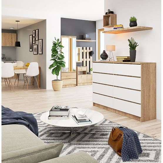 KOMODA K140 8SZ CLP PK SONOMA / BIAŁA