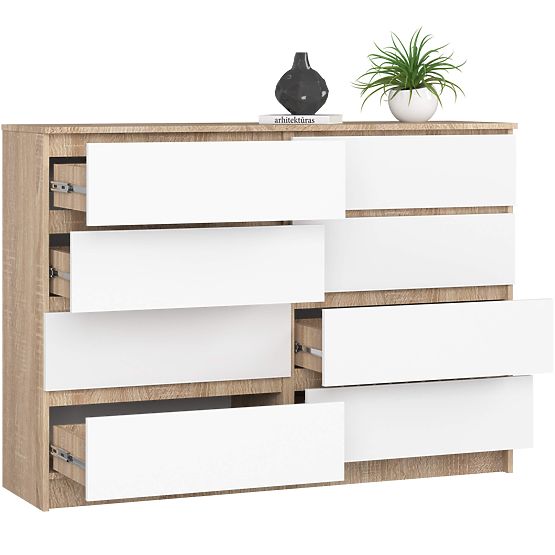 KOMODA K140 8SZ CLP PK SONOMA / BIAŁA