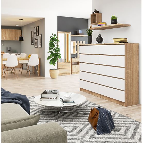 KOMODA K160 10SZ CLP PK DĄB SONOMA / BIAŁY