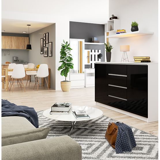 KOMODA K160 2D 4SZ CLP PK CZARNY POŁYSK