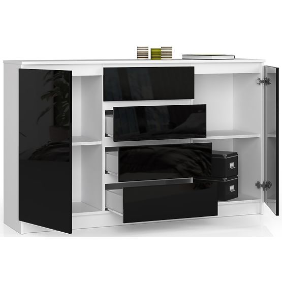 KOMODA K160 2D 4SZ CLP PK CZARNY POŁYSK