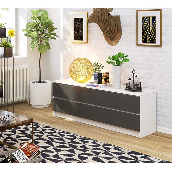 KOMODA K160 4SZ CLP PK BIAŁA / SZARA