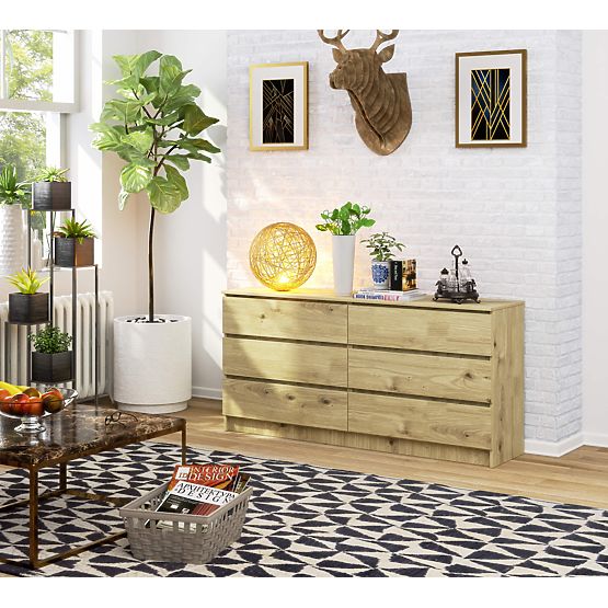 KOMODA K160 6SZ CLP DĄB ARTISAN