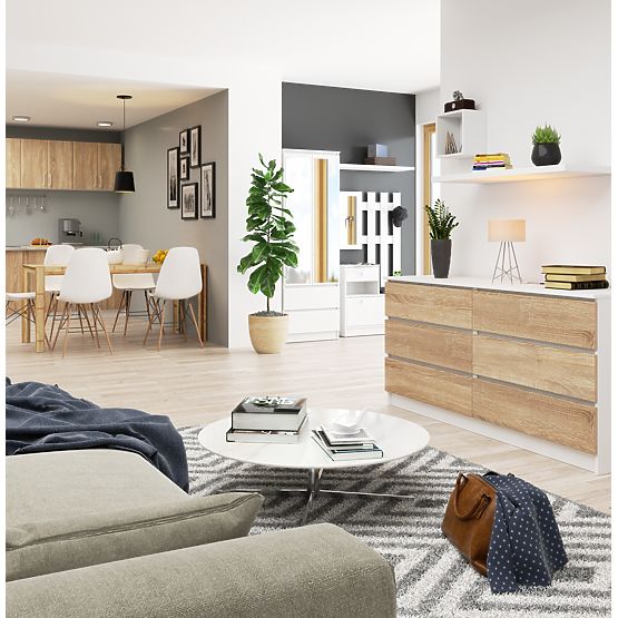 KOMODA K160 6SZ CLP PK BIAŁA / SONOMA