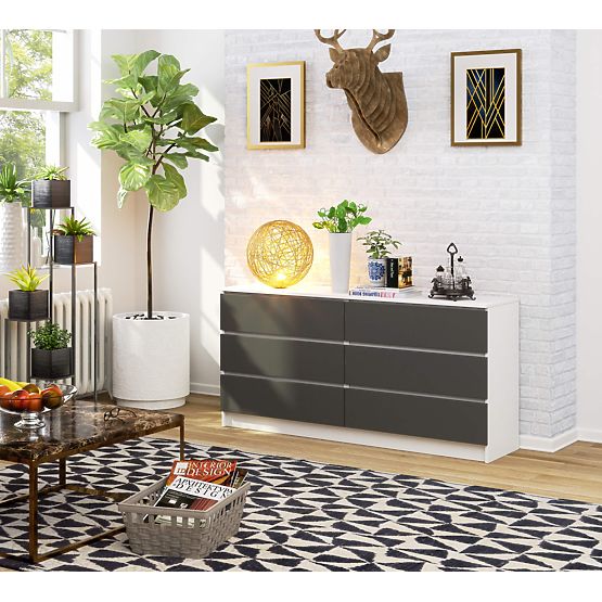 KOMODA K160 6SZ CLP PK BIAŁA / SZARA