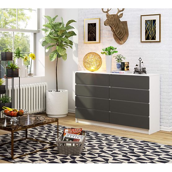 KOMODA K160 8SZ CLP PK BIAŁA / SZARA