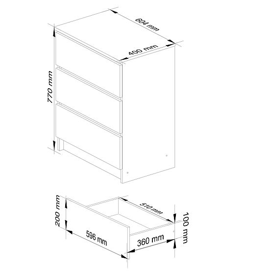 KOMODA K60 3SZ CLP BIAŁA