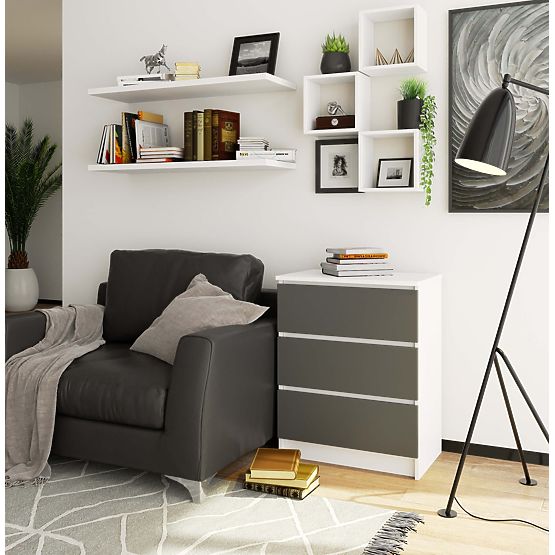 KOMODA K60 3SZ CLP BIAŁA / SZARA