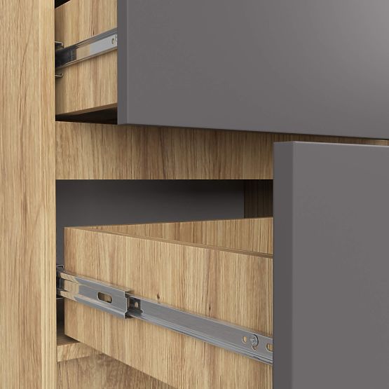 KOMODA K60 5SZ CLP PK DĄB ARTISAN / SZARY