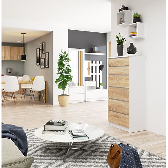 KOMODA K60 6SZ CLP PK BIAŁA / SONOMA