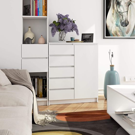 KOMODA K80 1D 5SZ PK BIAŁA