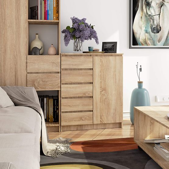 KOMODA K80 1D 5SZ PK DĄB SONOMA