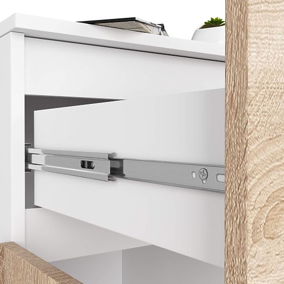 KOMODA K80 2D 1SZ CLP PK BIAŁA / DĄB SONOMA