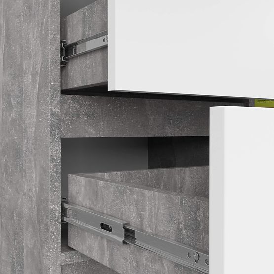 KOMODA K80 JERRY 1D 3SZ PK BETON / BIAŁA