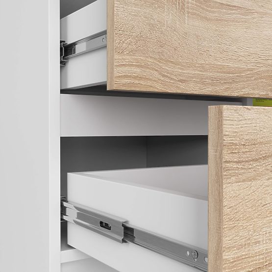 KOMODA K80 JERRY 1D 3SZ PK BIAŁA / DĄB SONOMA