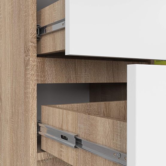 KOMODA K80 JERRY 1D 3SZ PK DĄB SONOMA / BIAŁA