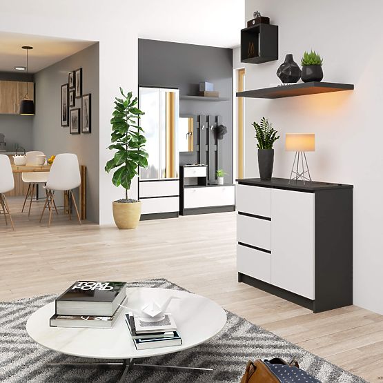 KOMODA K80 JERRY 1D 3SZ PK GRAFIT SZARY / BIAŁY