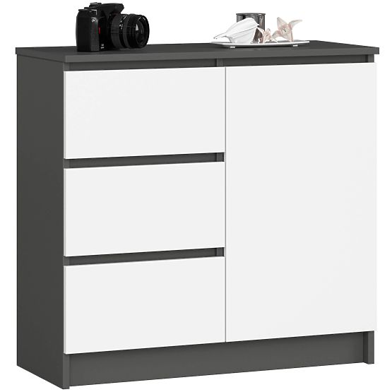 KOMODA K80 JERRY 1D 3SZ PK GRAFIT SZARY / BIAŁY