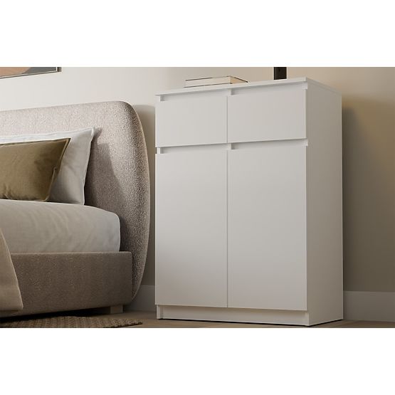 Komoda Malwa 2DD2S Szafka 2 Drzwi 2 Szuflady Do Salonu BIAŁA