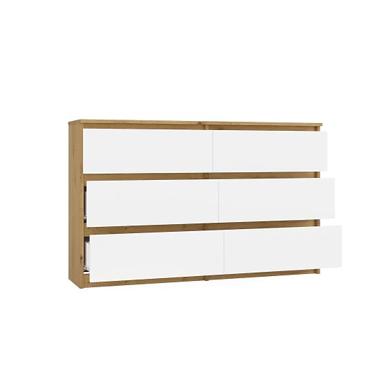 Komoda Malwa M6 120 DĄB ARTISAN BIAŁA