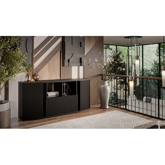 Komoda MICHELLE czarna/dąb wiking