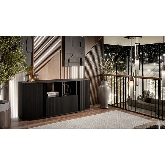 Komoda MICHELLE czarna/dąb wiking