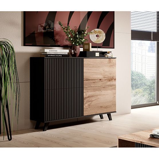 Komoda RANDOM KM-2 - Dąb Wotan/Czarny