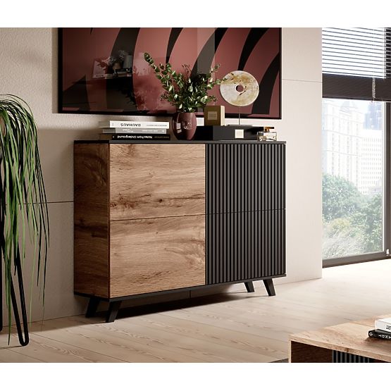 Komoda RANDOM KM-2 - Dąb Wotan/Czarny