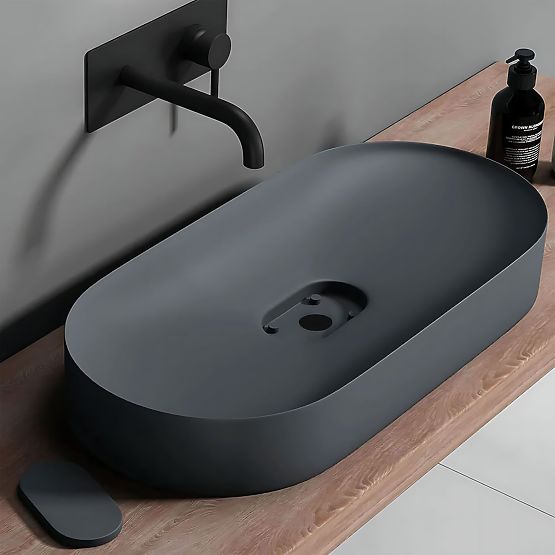 Konglomeratowa umywalka IRIS 71 CM szary mat