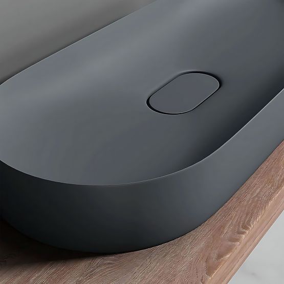 Konglomeratowa umywalka IRIS 71 CM szary mat