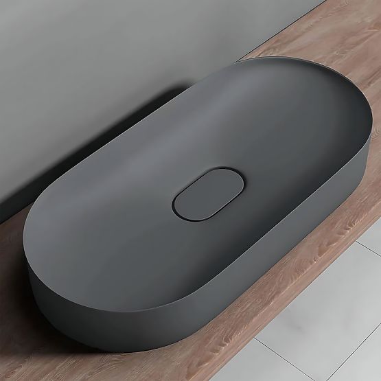 Konglomeratowa umywalka IRIS 71 CM szary mat