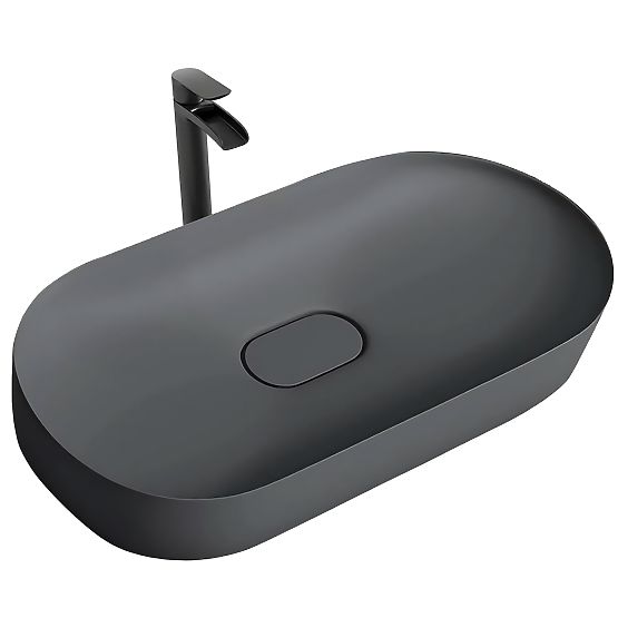 Konglomeratowa umywalka IRIS 71 CM szary mat