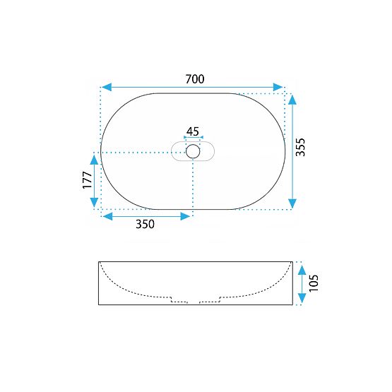 Konglomeratowa umywalka IRIS 71 CM szary mat