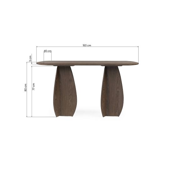 Konsola/biurko Noku 150 cm, ciemny orzech