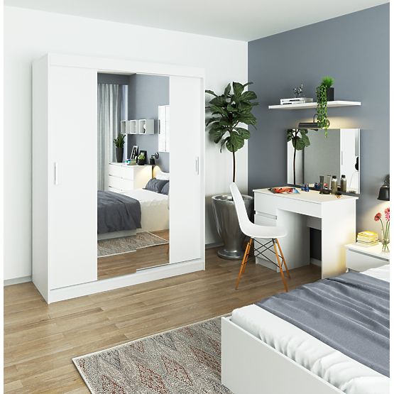 KOSMETYCZNA TOALETKA Z LUSTREM T-6/SL 900x600 PRAWA PK BIAŁA