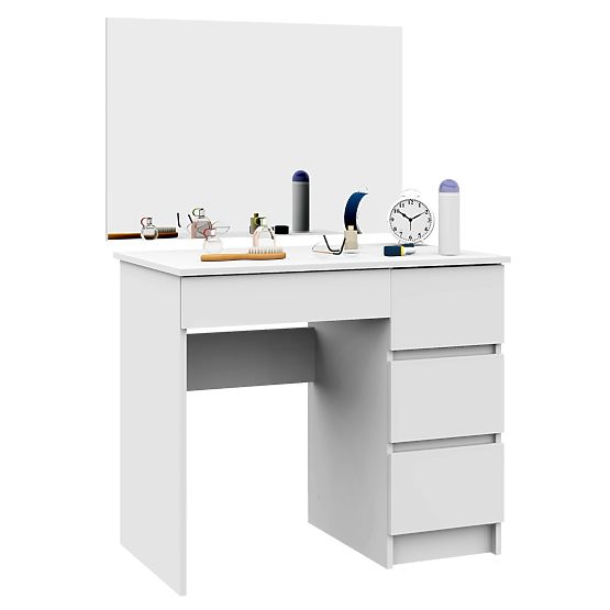KOSMETYCZNA TOALETKA Z LUSTREM T-6/SL 900x600 PRAWA PK BIAŁA