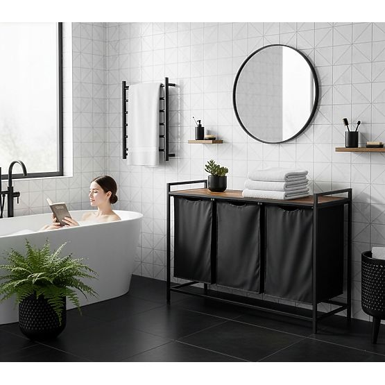 Kosz na pranie z półką 3 komory ARTUS