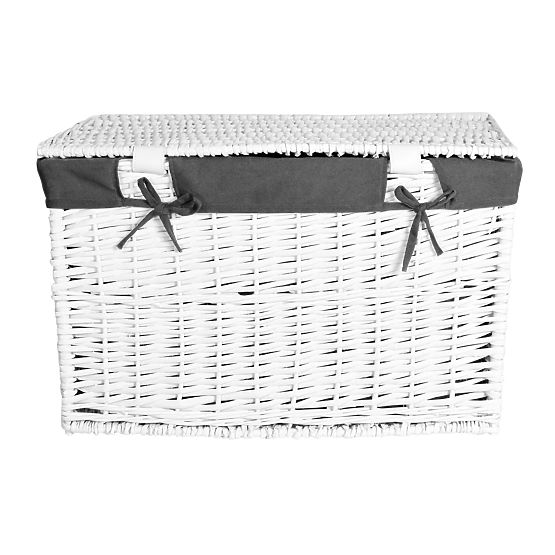 Kosz wiklinowy 105L 66x40x40 cm biało-szary