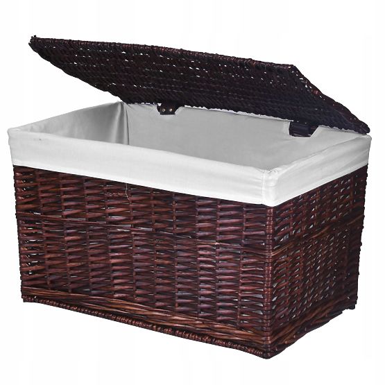 Kosz wiklinowy 105L 66x40x40 cm brązowy