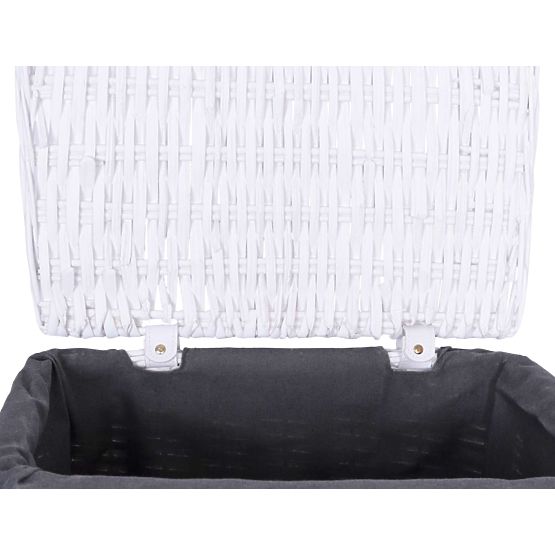 Kosz wiklinowy 40x30x60 cm - 72L - biało-szary