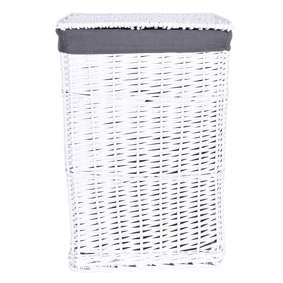 Kosz wiklinowy 48x36x66 cm - 114L - biało-szary