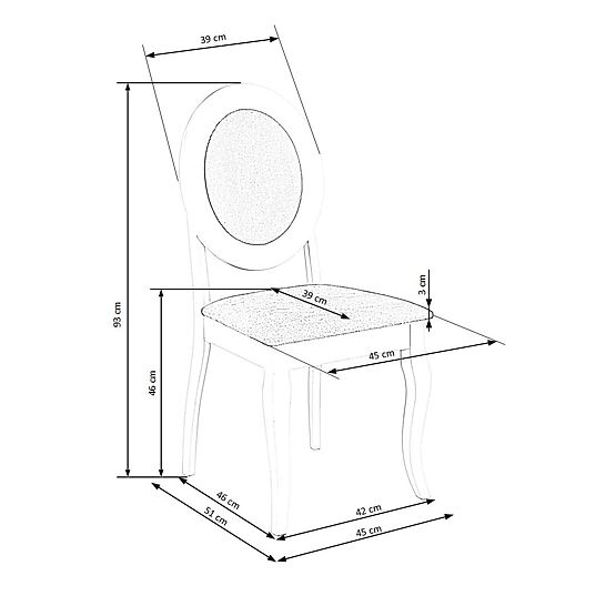 Krzesło BAROCK białe / szare (1p=2szt)
