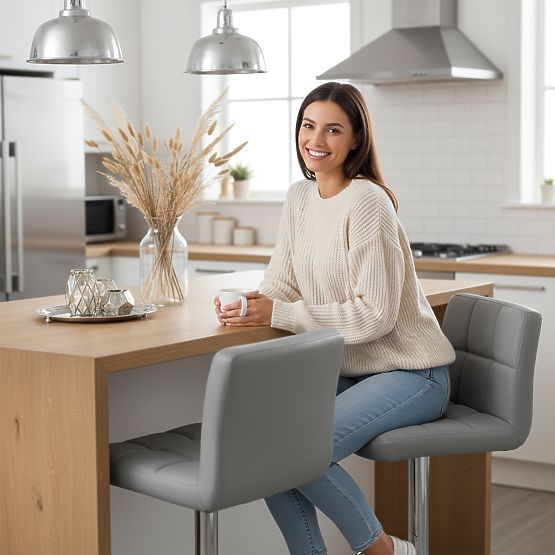 Krzesło barowe Arako szare